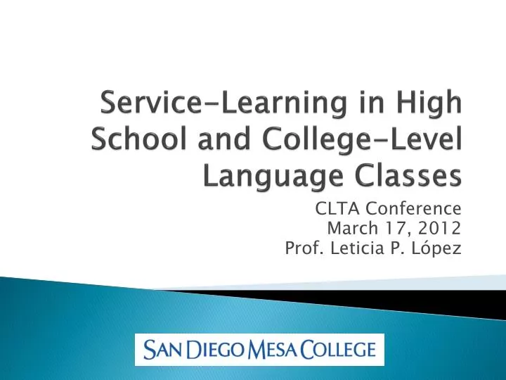 service learning in high school and college level language classes