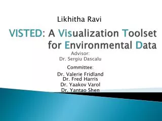 VISTED : A Vis ualization T oolset for E nvironmental D ata