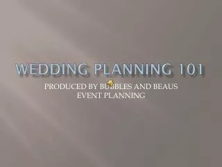 WEDDING PLANNING 101