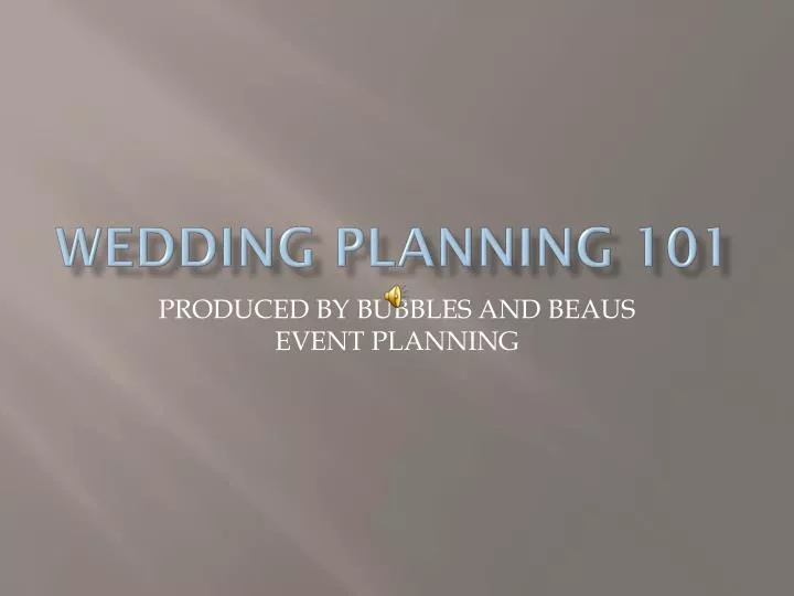 wedding planning 101