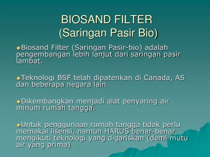 biosand filter saringan pasir bio