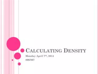 Calculating Density