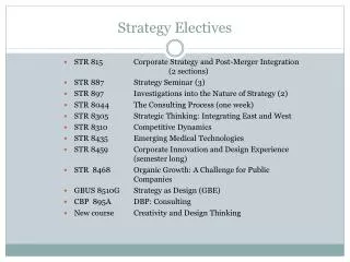 Strategy Electives