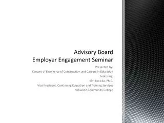Advisory Board Employer Engagement Seminar