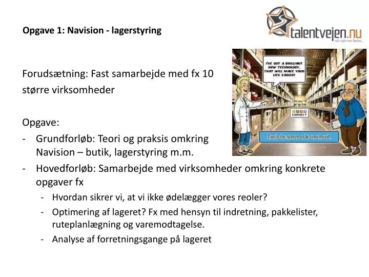 opgave 1 navision lagerstyring