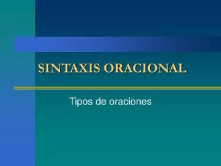 sintaxis oracional