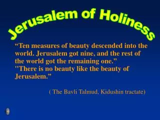 Jerusalem of Holiness