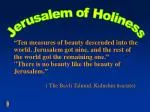 Jerusalem of Holiness