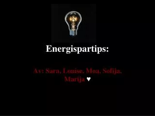 Energispartips: