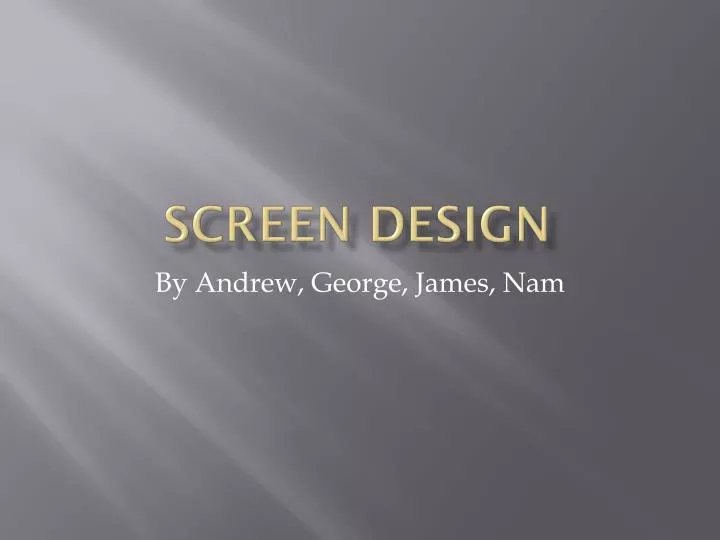 screen design