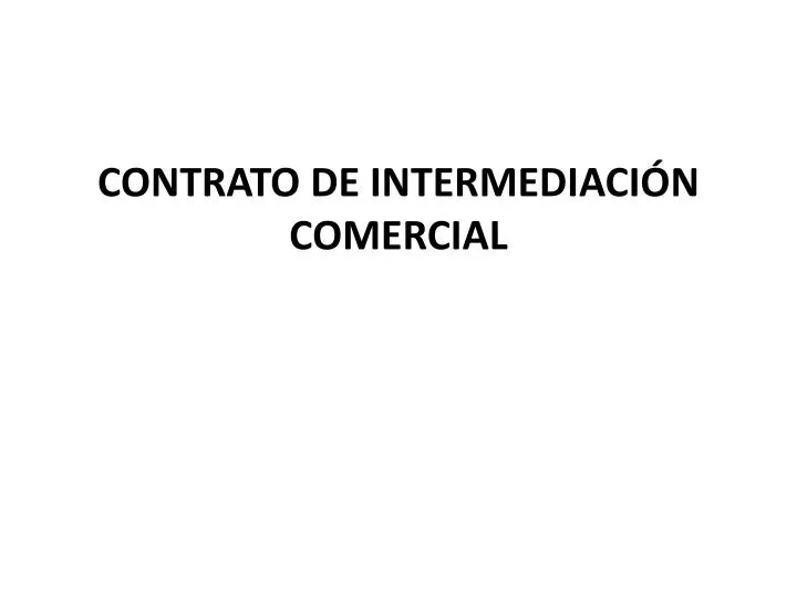 contrato de intermediaci n comercial