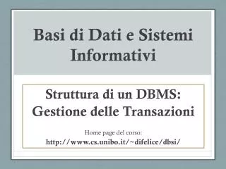 basi di dati e sistemi informativi