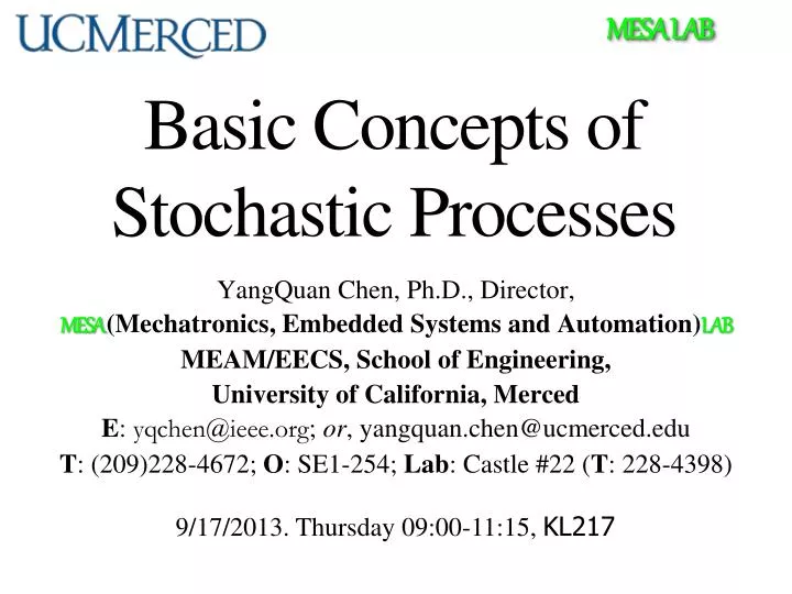 basic concepts of stochastic processes