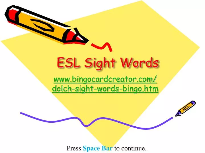 esl sight words