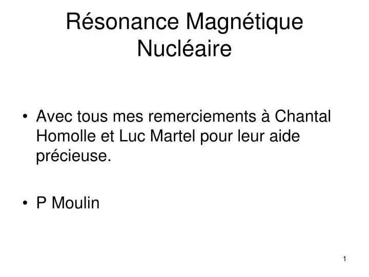 r sonance magn tique nucl aire