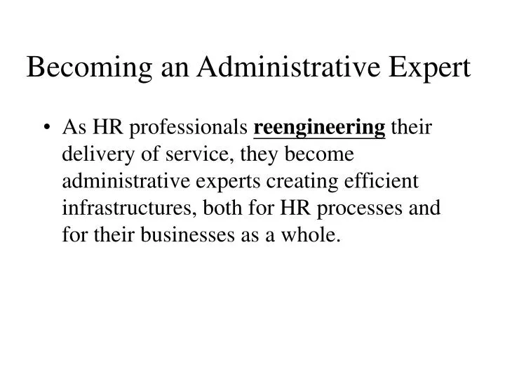 becoming an administrative expert