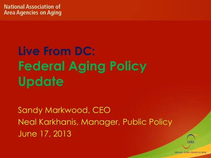 live from dc federal aging policy update