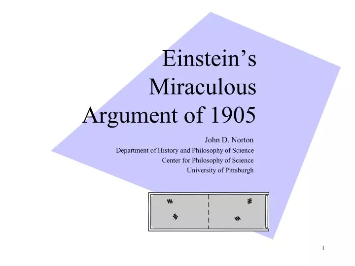 einstein s miraculous argument of 1905