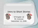 Intro to Short Stories - slide 1