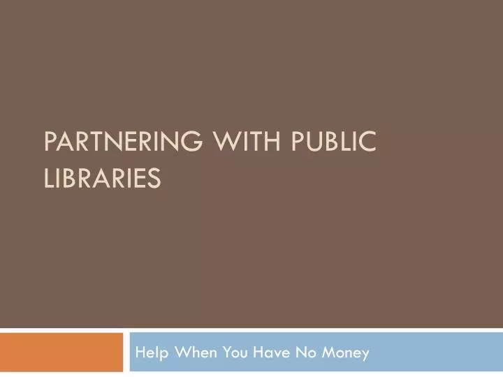 partnering with public libraries
