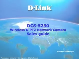 DCS-5230 Wireless N PTZ Network Camera Sales guide