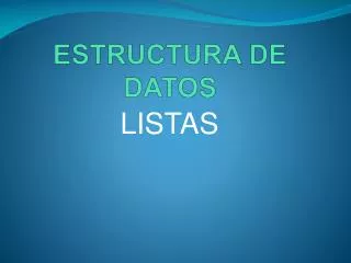 estructura de datos