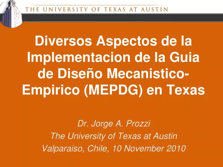 diversos aspectos de la implementacion de la guia de dise o mecanistico empirico mepdg en texas