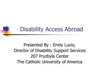 Disability Access Abroad