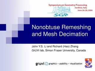 Nonobtuse Remeshing and Mesh Decimation