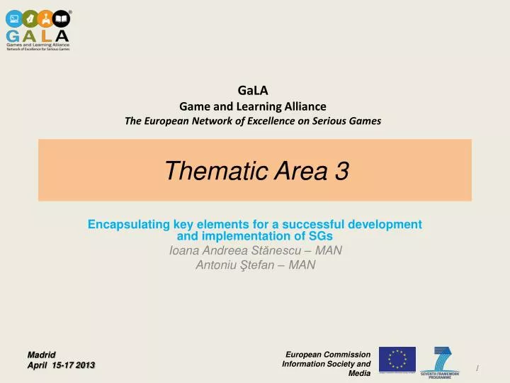 European Commission Information Society and Media WP 5 SG Education The  European Network of Excellence on Serious Gaming ppt download