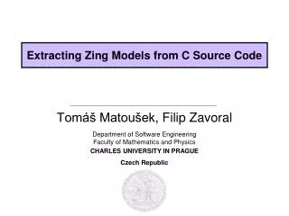 Extracting Zing Models from C Source Code