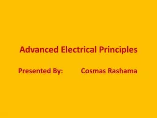 Advanced Electrical Principles