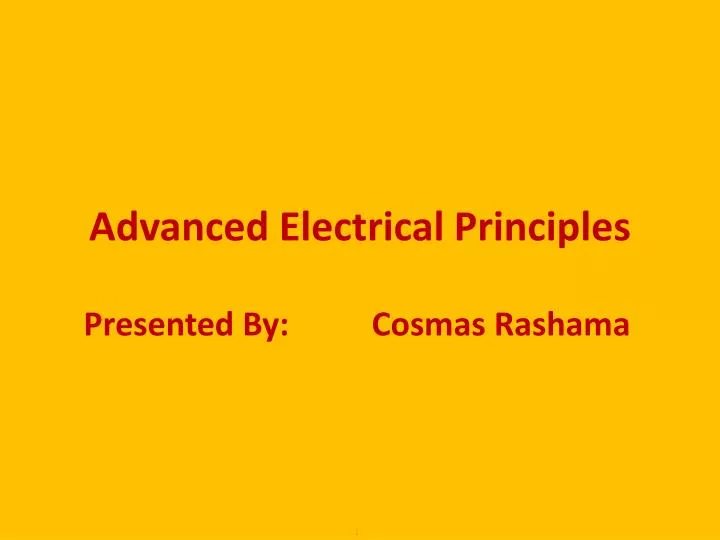 advanced electrical principles