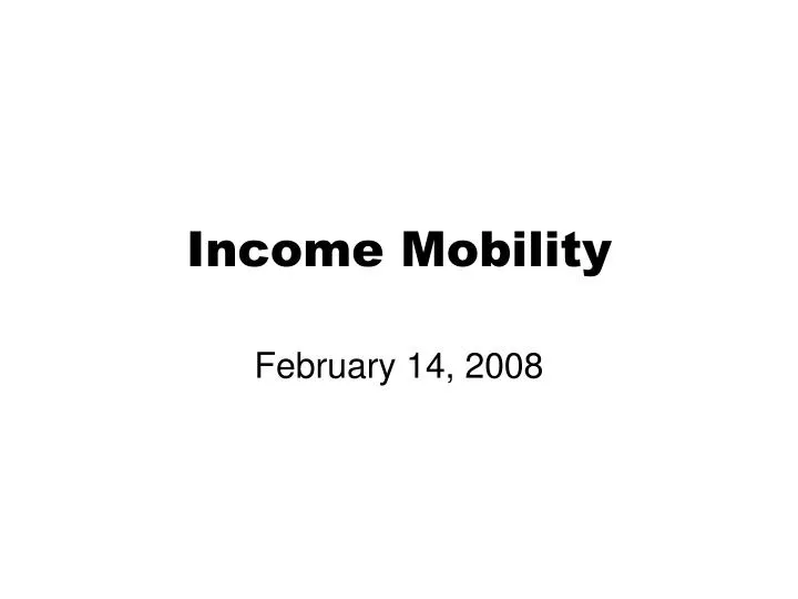 income mobility