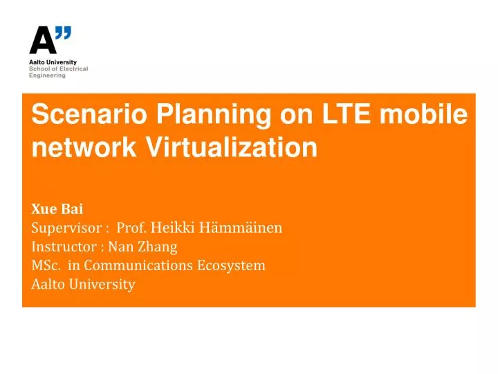 scenario planning on lte mobile network v irtualization