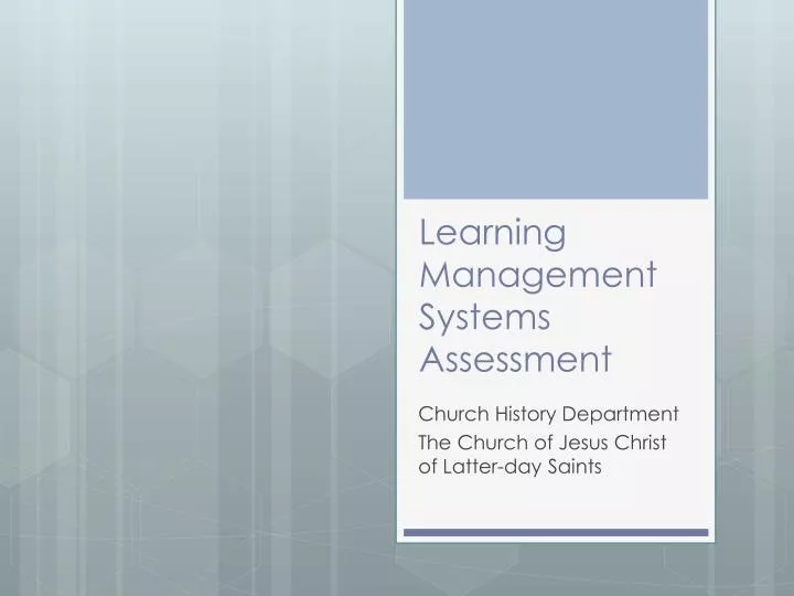 learning management systems assessment