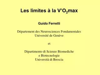 les limites la v o 2 max