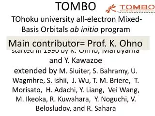 Main contributor= Prof. K. Ohno