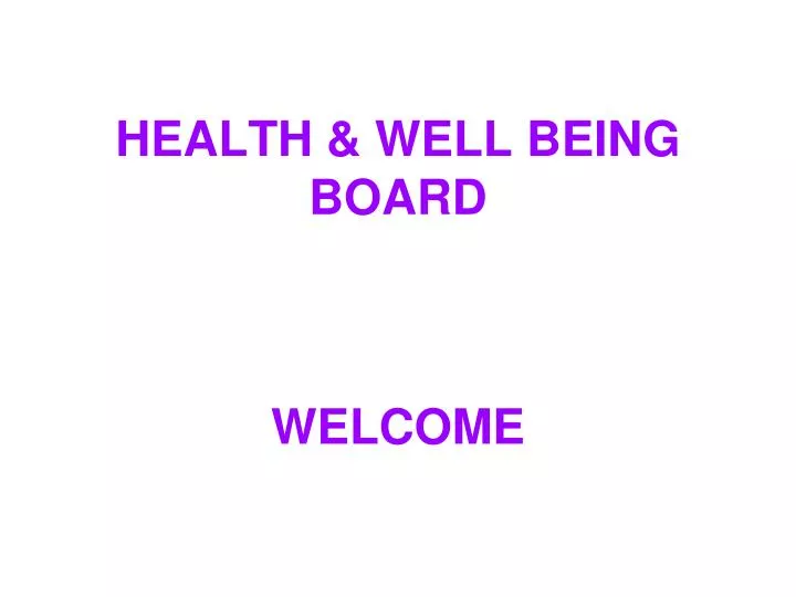health well being board