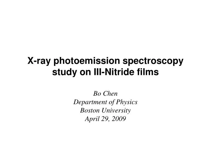 x ray photoemission spectroscopy study on iii nitride films