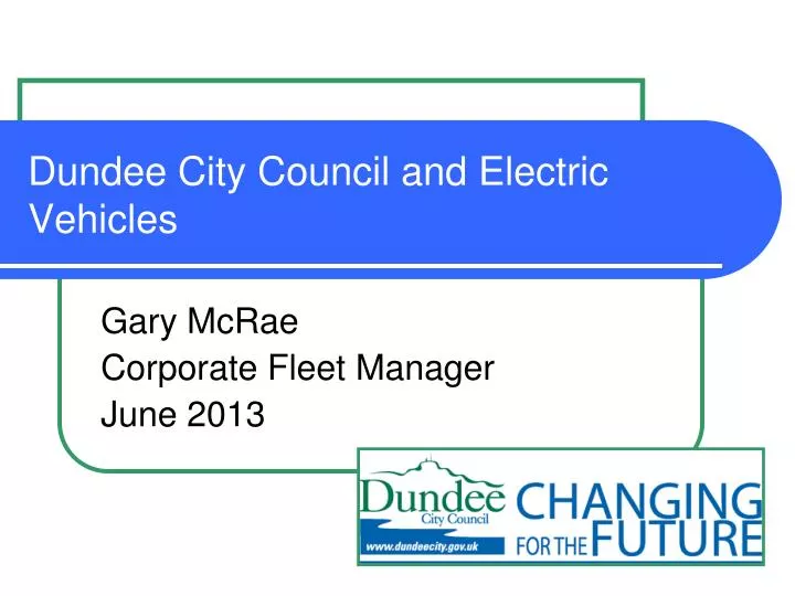 dundee city council and electric vehicles