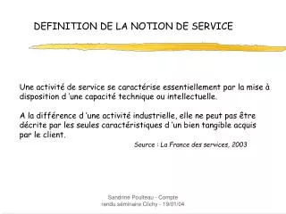 definition de la notion de service
