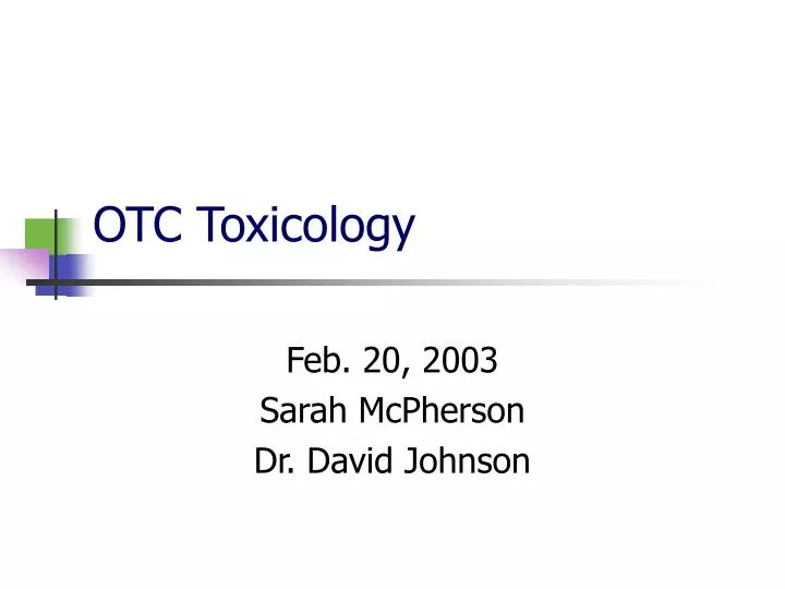 otc toxicology