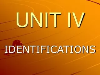 UNIT IV