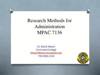 Research Methods for Administration MPAC 7136