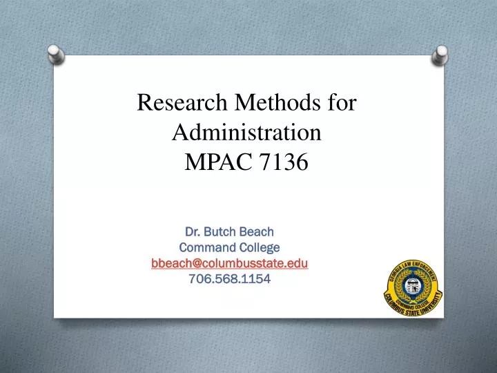 research methods for administration mpac 7136