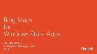 Bing Maps for Windows Store Apps