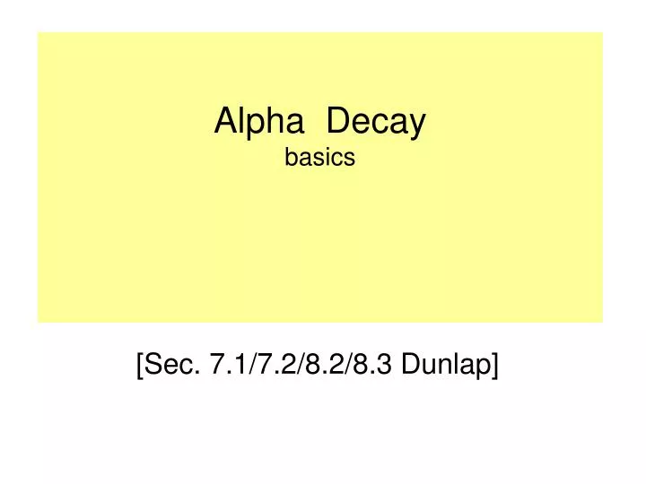 alpha decay basics