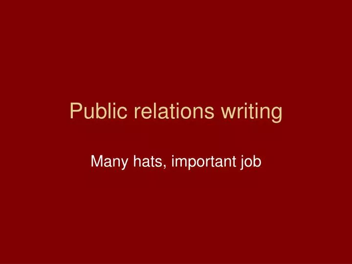 public relations writing