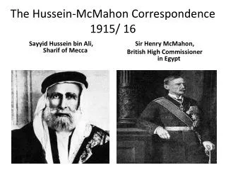 The Hussein-McMahon Correspondence 1915/ 16